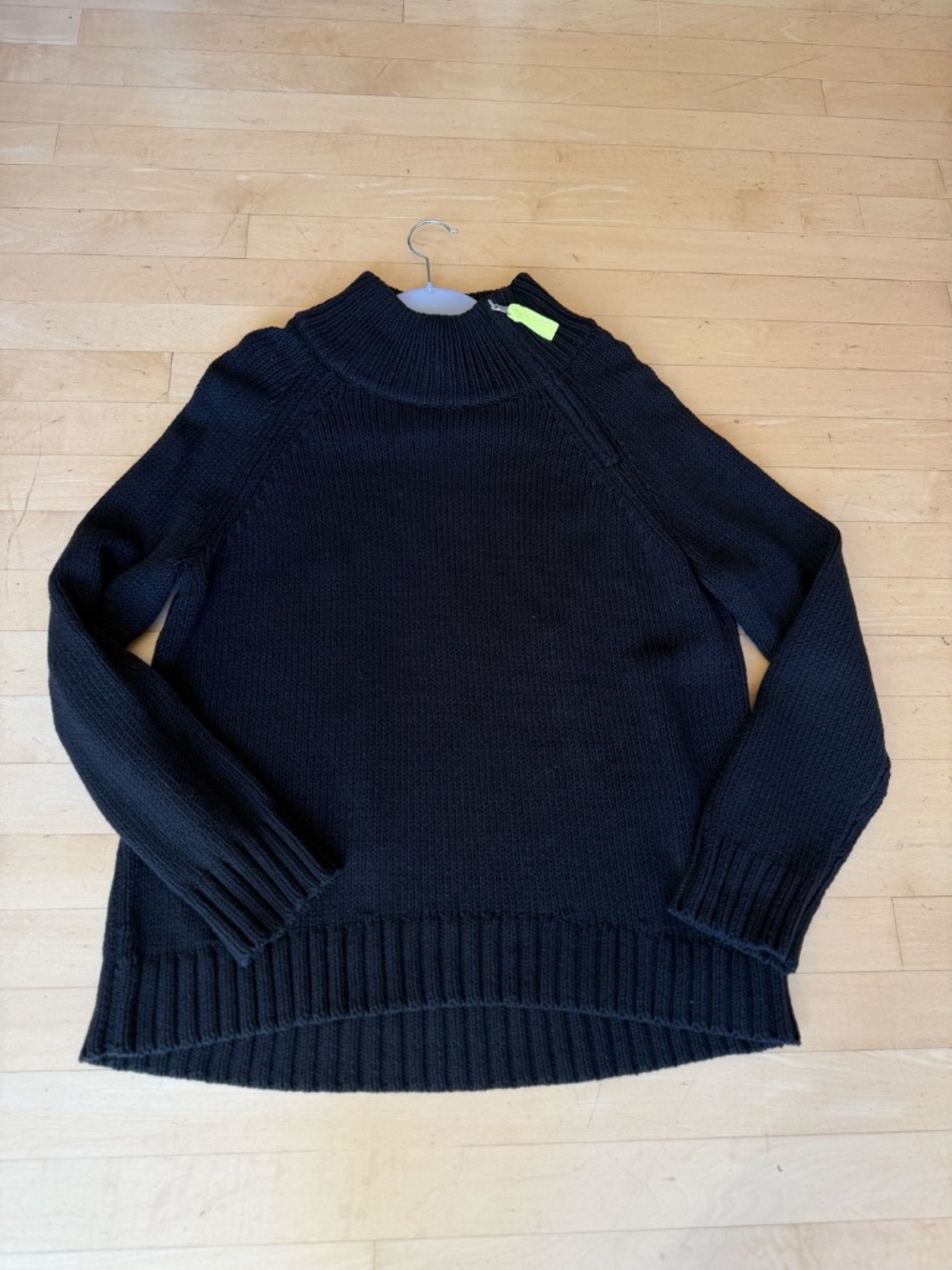 Lisa Todd Black Starlite zip funnel neck sweater, M, CB2837 - Picture 2 of 6